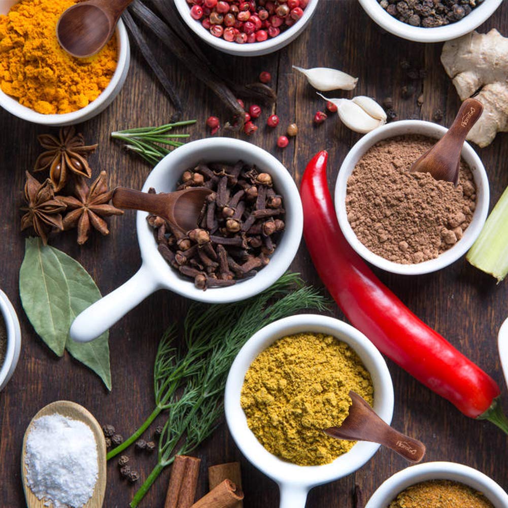 Hansgo Small Wooden Spoon, 10Pcs 3 Inches Ice Cream Salt Spoon Honey Coffee Tea Sugar Salt Jam Mustard Spoons